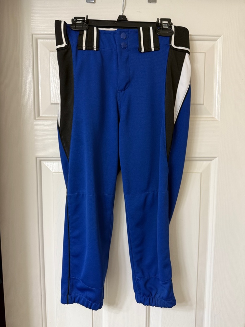 Girls Boombah Athletic Softball Pants - Royal Blue with Black & White Accents